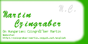 martin czingraber business card